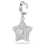 Sublima charm Round cut, Star, White, Rhodium plated